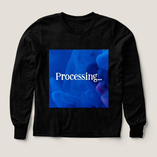 Procesando en fondo azul (Diseño frontal)