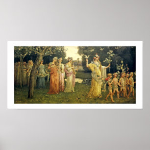 Procesión floral de Nouveau del arte de Elisabeth