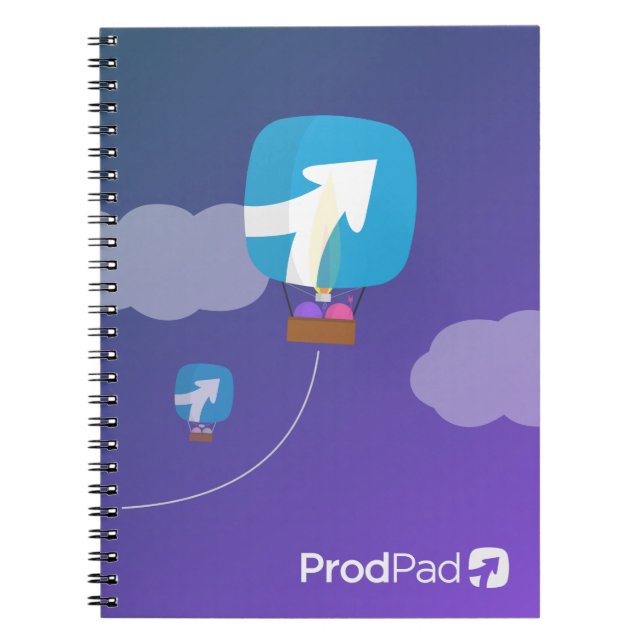 ProdPad "para arriba, encima de y lejos" cuaderno (Frente)