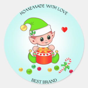 Producto Elf para navidades y etiqueta Jar casera