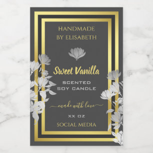 Producto Floral Etiquetas de envasado de color oro