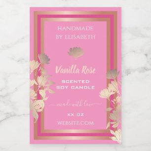 Producto Floral Rosa Etiquetas de embalaje Vainill