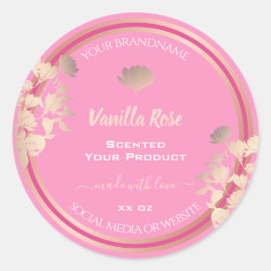 Producto Floral Rosa Etiquetas de embalaje Vainill