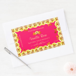 Producto rosa floral Etiquetas de envasado Rosas a