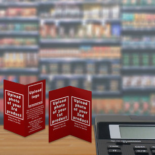 Productos de negocios en tarjeta plegada roja pequ