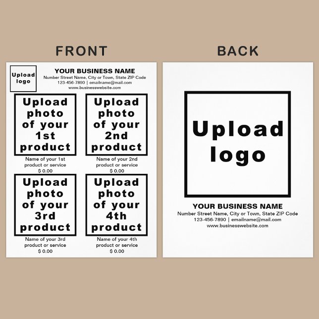 Productos o Servicios Empresariales en Folleto Bla (Advertise your products. The products or services of your business on white flyer.)