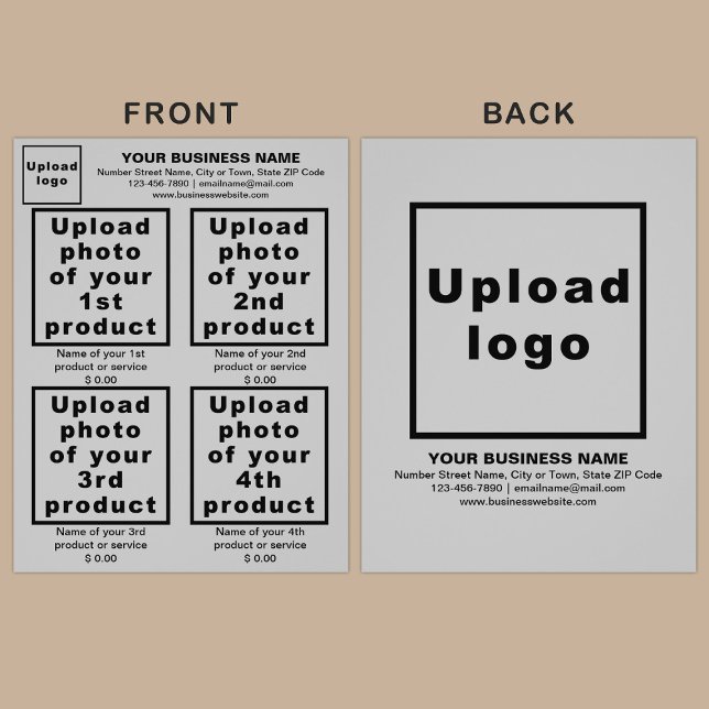 Productos o Servicios Empresariales en Gray Flyer (Advertise your products. The products or services of your business on gray flyer.)