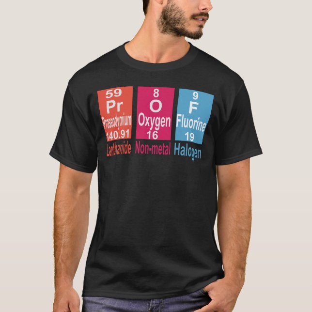 PROF. CUADRO PERIÓDICO DE QUÍMICA. Camiseta (Anverso)
