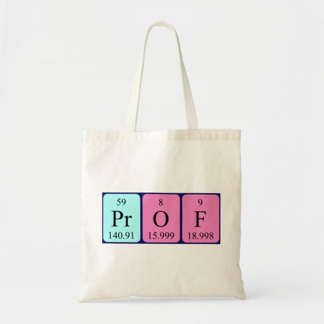 Prof. nombre de tabla periódico de la bolsa (Frente)