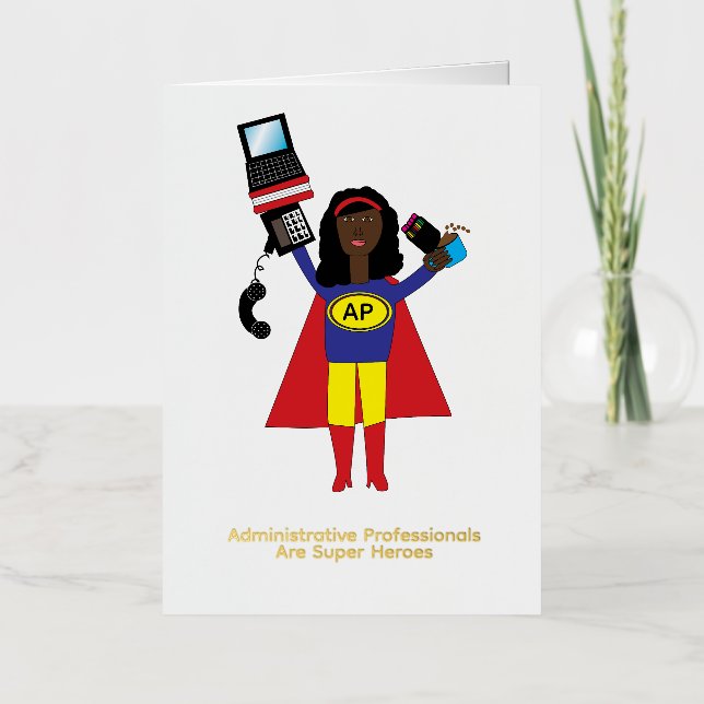 Profesional Administrativo Superhéroe Negro (Anverso)