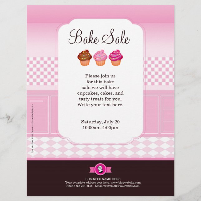 Profesional Bake Sale Flyer personalizado (Frente)