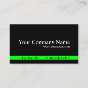 Profesional negro verde clásico - tarjeta de visit