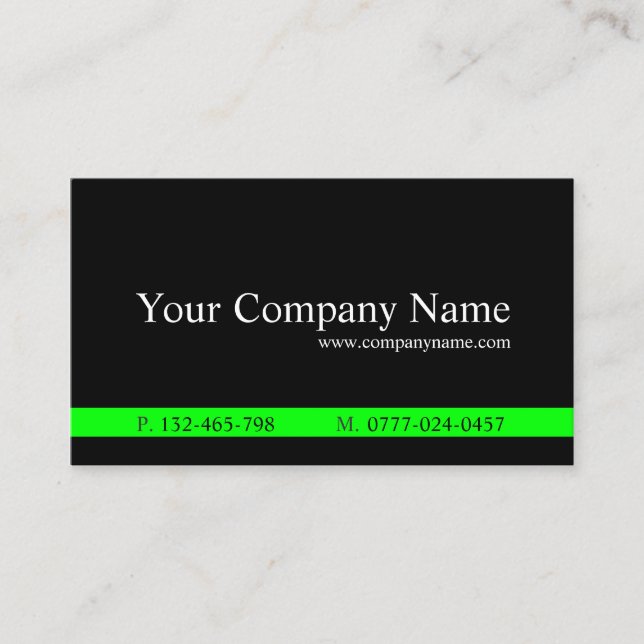 Profesional negro verde clásico - tarjeta de visit (Anverso)