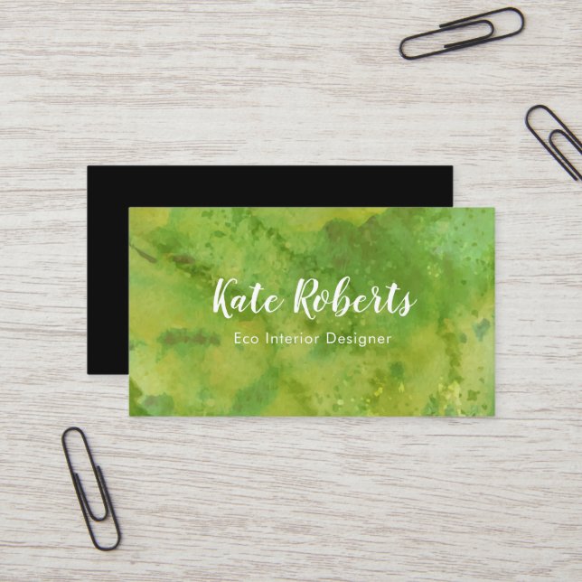 Profesional verde del eco de la tarjeta de visita (Anverso/Reverso In Situ)