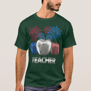 Profesor Apple Firework camiseta de bandera estado