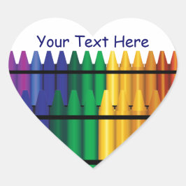 Profesor Crayons Heart Shape Pegatina