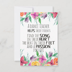 Profesor de baile decor Regalo de Agradecimiento E