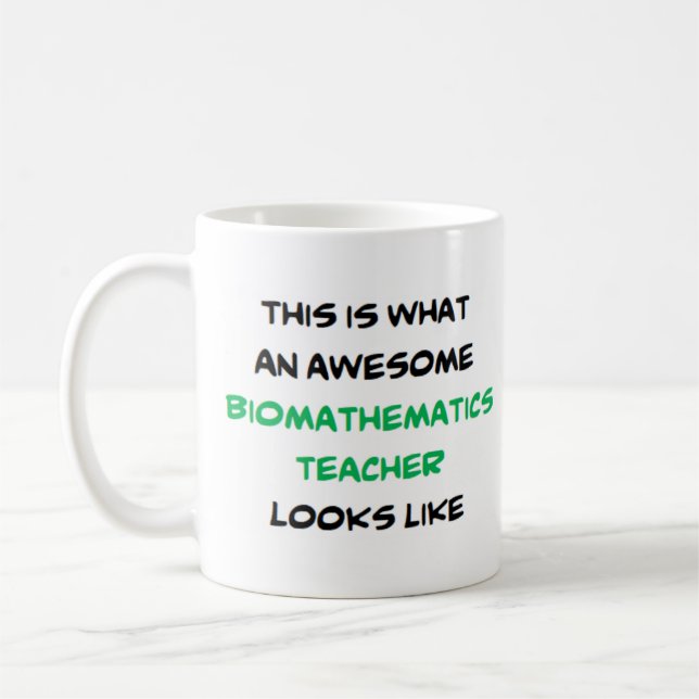profesor de biomatemática, taza de café impresiona (Izquierda)