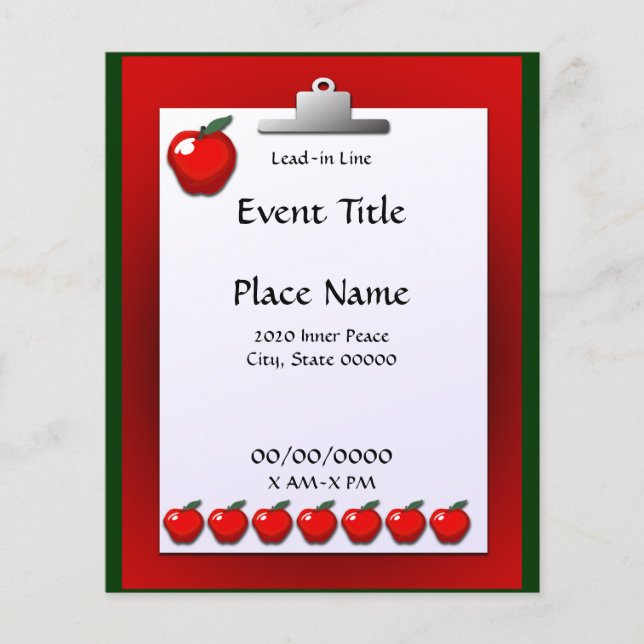 Profesor de escuela Volante de eventos pequeños Ap (Frente)