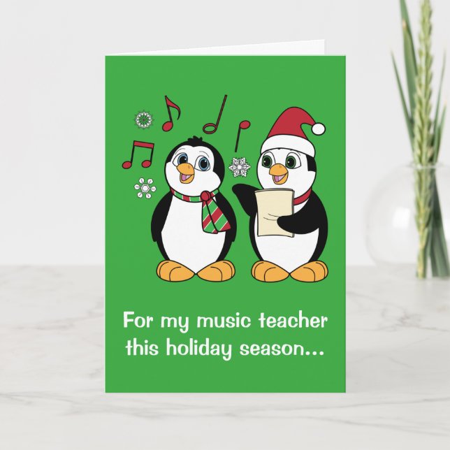Profesor de música: Pingüinos Caroling del navidad (Anverso)