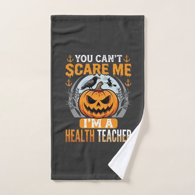 Profesor de salud de Halloween Calabaza espantosa  (Toalla de mano)