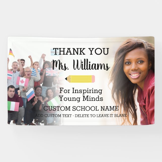 Profesor despedida dejando la escuela 2 pancarta f (Horizontal)