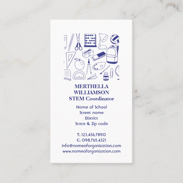 PROFESOR | Equipo de STEM | Tarjeta de presentació (Anverso)