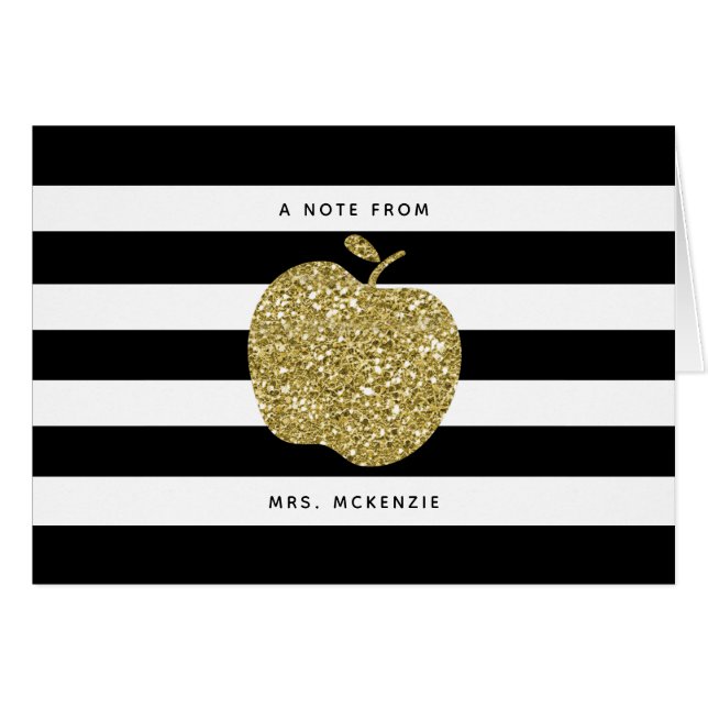 Profesor negro y falso Notecards de Apple del (Anverso (Horizontal))