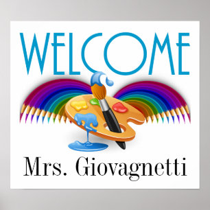 Profesor / Poster de bienvenida de arte empresaria