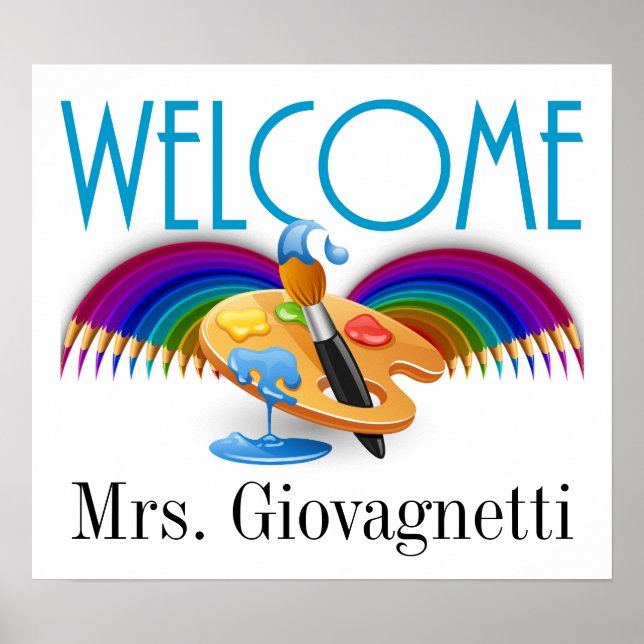 Profesor / Poster de bienvenida de arte empresaria (Frente)