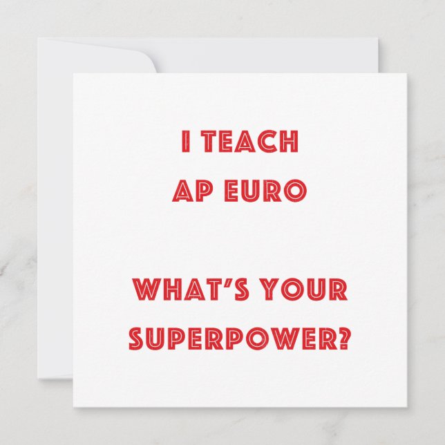 Profesor Superpoderoso de Historia de AP Euro (Anverso)