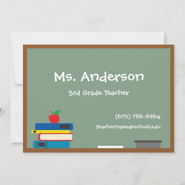 Profesora Chalkboard Grandes Tarjetas de Negocios (Anverso)