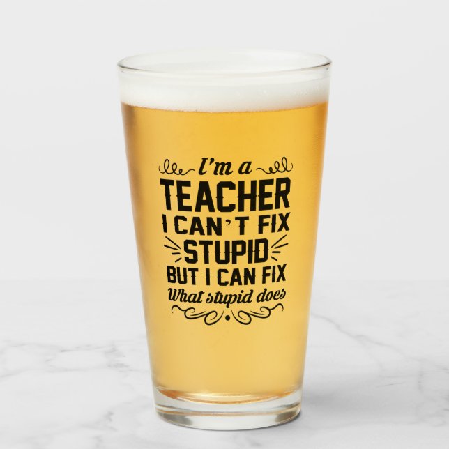Profesora Copa de Cerveza de Vino Gracioso Regalos (Anverso (lleno))