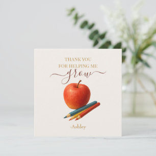 Profesora de Apple de color de agua - Tarjetas de