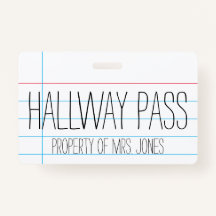 Profesora de aula escolar - Tarjeta Hallway Pass