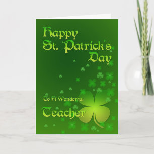 Profesora, tarjeta del día de Happy St Patrick