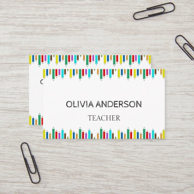 Profesora | Tarjetas de visita blanca Tutor (Anverso/Reverso In Situ)