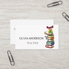 Profesora | Tarjetas de visita blanca Tutor