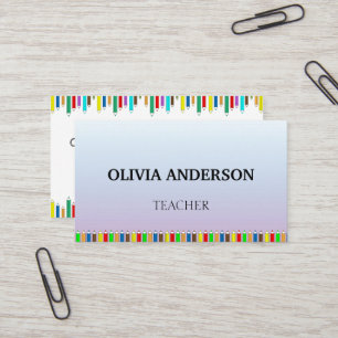 Profesora Tarjetas de visita blanca Tutor