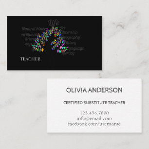Profesora Tarjetas de visita blanca Tutor