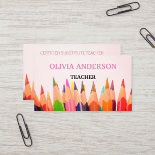 Profesora Tarjetas de visita blanca Tutor