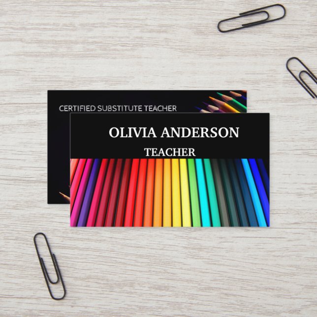 Profesora | Tarjetas de visita de tutor (Anverso/Reverso In Situ)