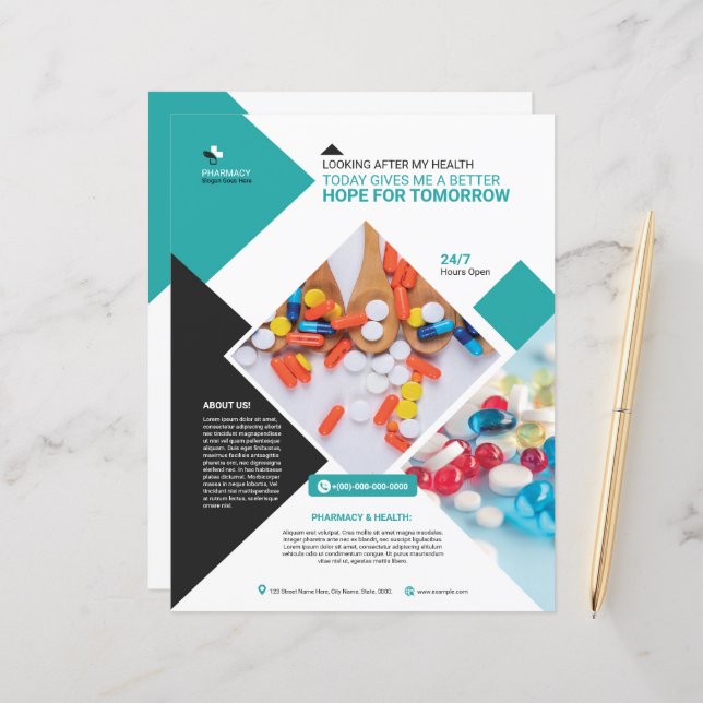 Professional Pharmacy Flyer Template (Anverso/Reverso In Situ)