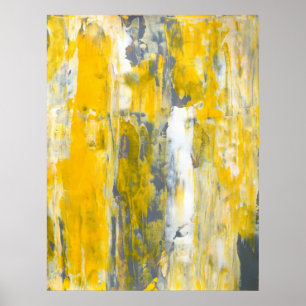 "Profundamente en arte abstracto gris y amarillo