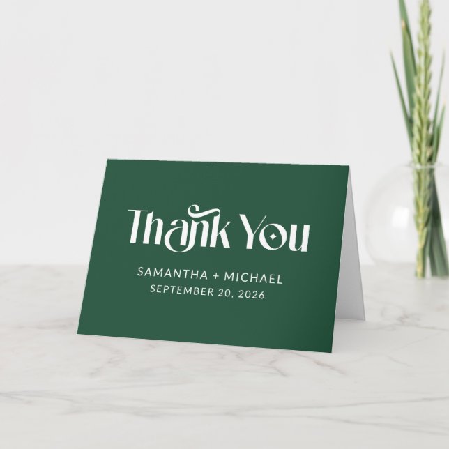 Profundo Serif Decorativo Agradecimiento de Boda (Anverso)