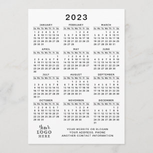 Programa 2023 Calendario Año completo Blanco Negro Mínimo