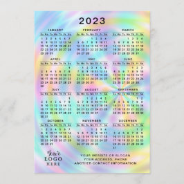 Programa 2023 Calendario Año completo Faux Holographic