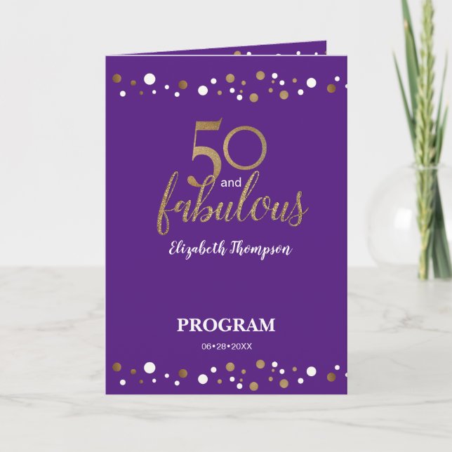 Programa 50 y fabuloso cincuentenario púrpura (Anverso)