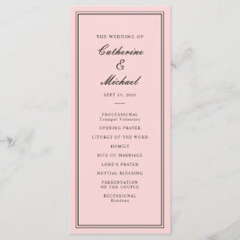 Programa Absolutamente clásico guión rosa y negro boda