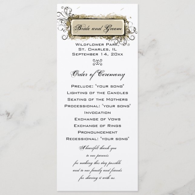 Programa Abstract de Boda Floral (Anverso)